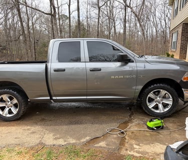 Dodge ram exterior fully washed and cleaned by auto detailers in cleveland TN area