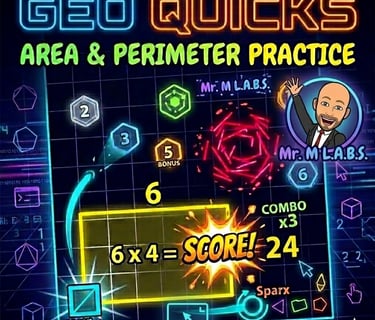 area and perimeter practice for the elementary computer lab.