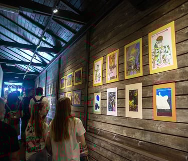 exhibition showing Ukrainian children's paintings in Lviv