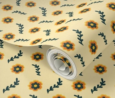 a wallpaper with a flower pattern on it