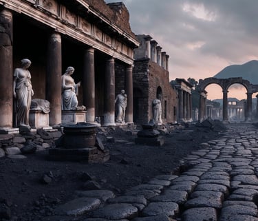Herculaneum buried in soot and ash