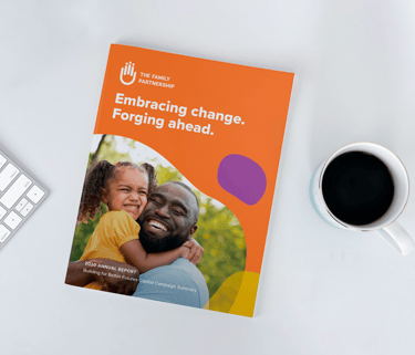 Family Partnership annual report mockup.