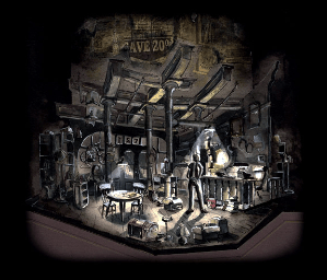 Set design rendering for the play American Buffalo