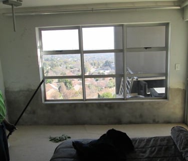 Plastered wall inspection, still in the process of drying, Sandton, Fredman Drive