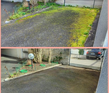 Parking nettoyé et démoussé