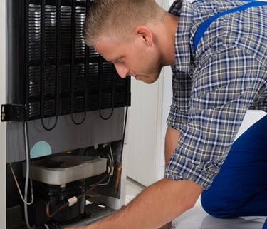 a man in a blue overalls and a blue overall overalls, a blue
