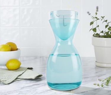 Glass Carafe and Pitcher Jug with Drinking Glass