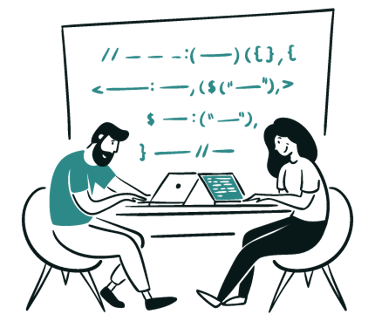 Deux développeurs qui codent