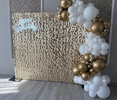 Blizgi auksinė foto sienelė nuoma, foto siena, foto sieneles nuoma vilnius, blizgi foto sienele