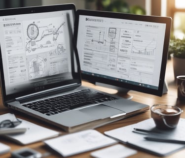 a computer monitor screen displaying a website page with a website page