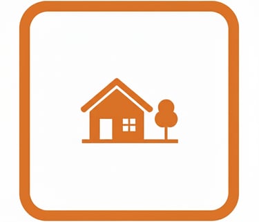 a house with a tree in the middle of it