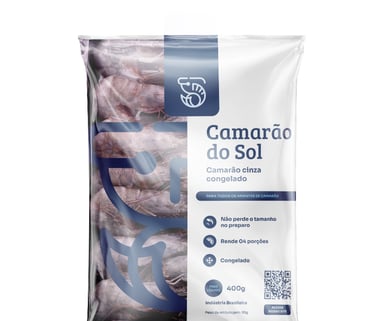 Camarão para varejo – embalagem 400 g para supermercados