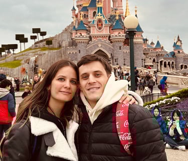 Puflibooks founders Mateo and Anto in Disney World trip