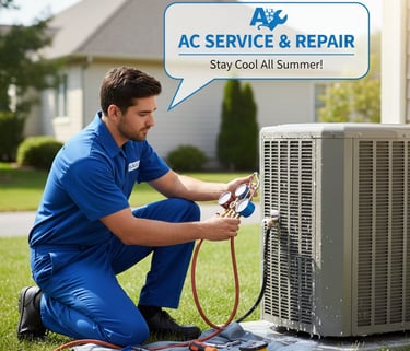Classic Service technician performing AC repair in Chennai.