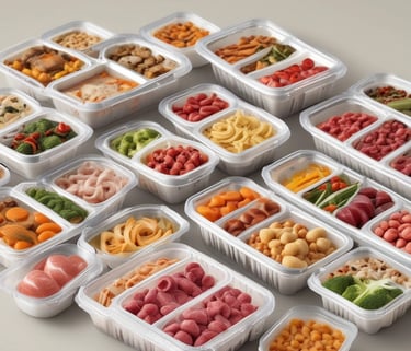 A bustling warehouse filled with neatly stacked frozen food pallets ready for shipment.