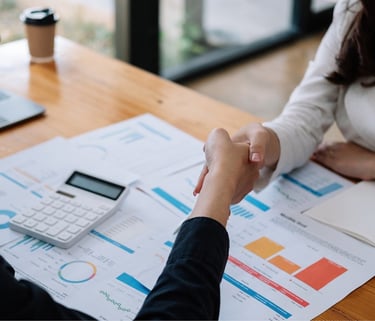 Consultant assisting enterpreneurs with partnership firm registration paperwork.