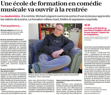 Article ouverture école de Comédie Musicale en Vendée. ISCM arts 2 scène à La Jaudonnière