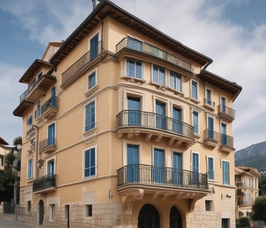 Elegant courtroom with classical architecture and soft natural light.