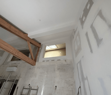 réalisation de faux plafond en plaque de plâtre, cloison en plaque de plâtre