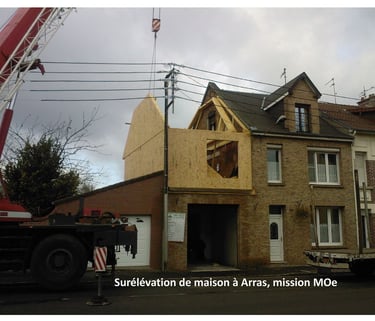 plandarchi Arras - Sur­élé­va­tion de mai­son à Ar­ras, mis­sion MOe