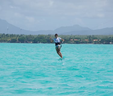 foiling mauritius kitesurf school foil