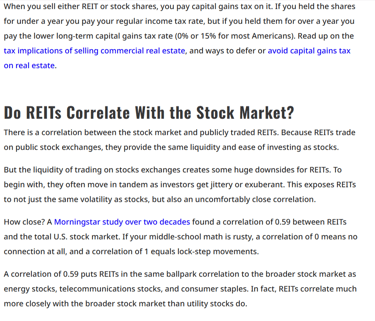 How Correlated are reits and stock market - Agnes Gaddis