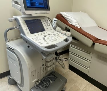 Ultrasond room & machine in Luxury Diagnostic & Recovery Center.