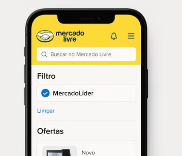 uma tela de celular mostrando uma lista de itens em uma loja