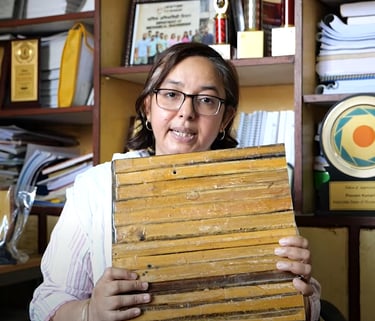 Dr. Poonam Kumari showing the developed composite