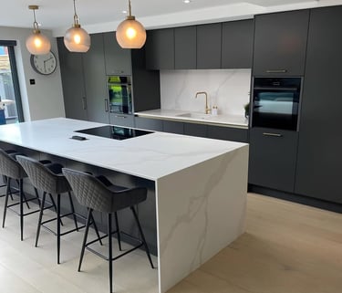 Premium kitchen worktops in Newcastle supplied and installed by RH Stone Surfaces