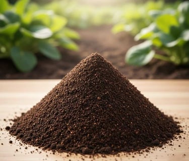 “Premium vermicompost front view – organic fertilizer for agriculture export”