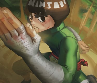 Fanart do Rock Lee, personagem do Anime Naruto.