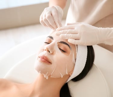 woman receiving a facial treatment