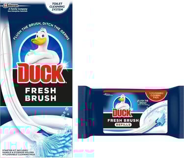 a ducky cleaning products package with a ducky