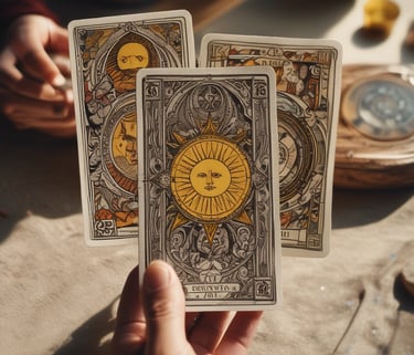 A peaceful, minimalist room with calming natural light and spiritual decor elements.