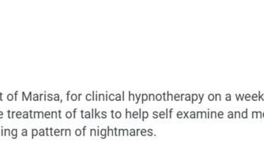 Sonia B's 5-star Google review for Marisa's clinical hypnotherapy, praising its help with nightmares and self-examination