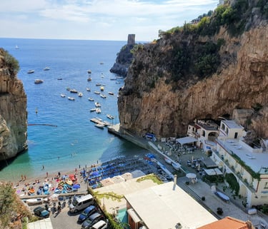 Picturesque view of the Amalfi Coast bay