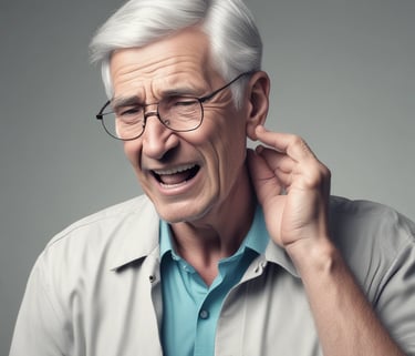 a person with the hand on the head