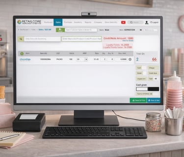 retailcore software use at ice cream shop