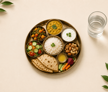 Balanced Indian meal with essential nutrients