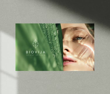 Biovija kosmetikos prekės ženklo logotipo dizainas – vizualinio identiteto kūrimas
