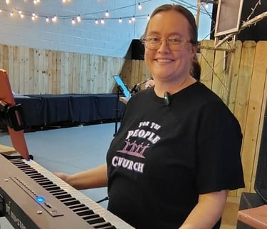 Beth playing the piano