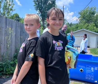 Filled with the joy of the Lord, church in the backyard