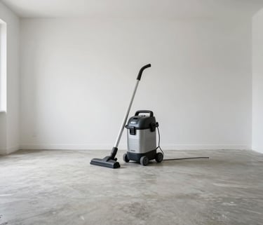 Cleaners safely removing fine dust and construction debris from a newly renovated house in Essex Cou