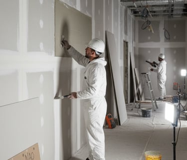Professional Taper Jointer tool applying joint compound to drywall.