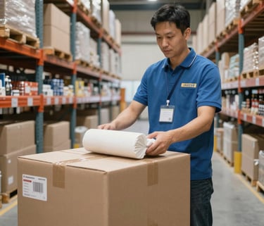Smiling professional at Shashank agency using a laptop in a modern corporate office setting.