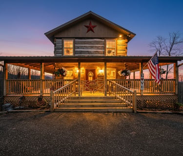 2BR log cabin with 180-degree mountain view in a black bear wildlife preserve, Gatlinburg TN