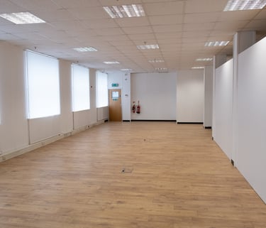 The modern and sleek White Room at Atlas Studios