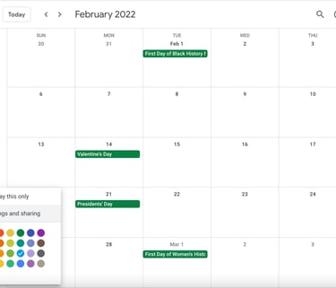 A Google Calendar