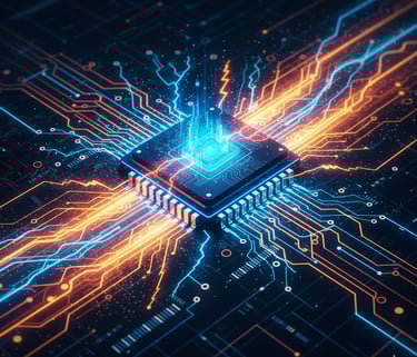 Ilustração do processador de última geração do iPhone 18 Pro focado em desempenho e IA.